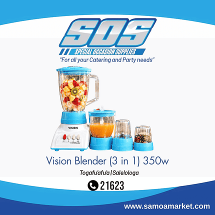 Vision Blender (3 in 1) 350w "Pick Up From S.O.S LTD, Togafuafua"