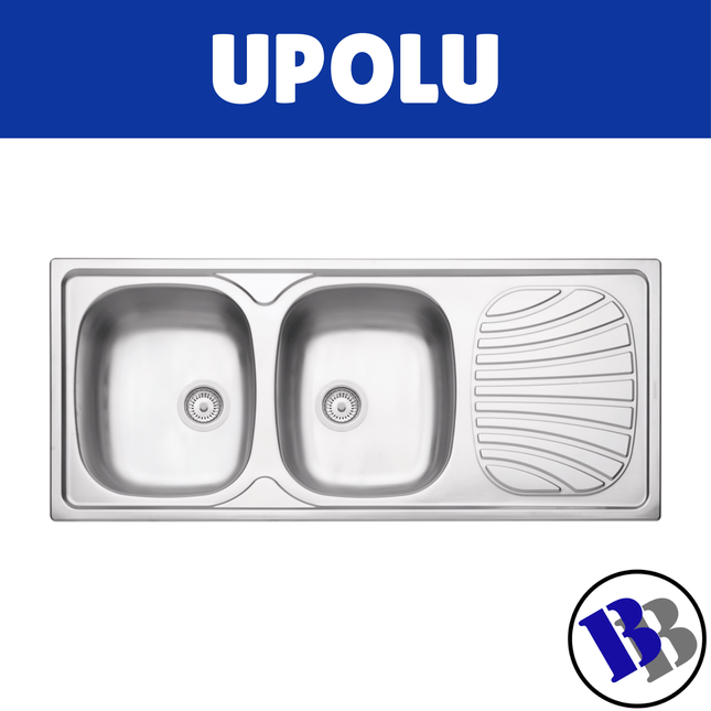 Sink Double Bowl S/S 160X55mm Tramontina - "PICKUP FROM BLUEBIRD LUMBER & HARDWARE"
