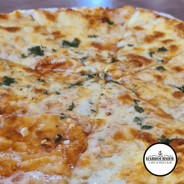 Garlic Cheese Pizza "PICK UP AT SAVAII HARBOURSIDE CAFE & PIZZA BAR ONLY"