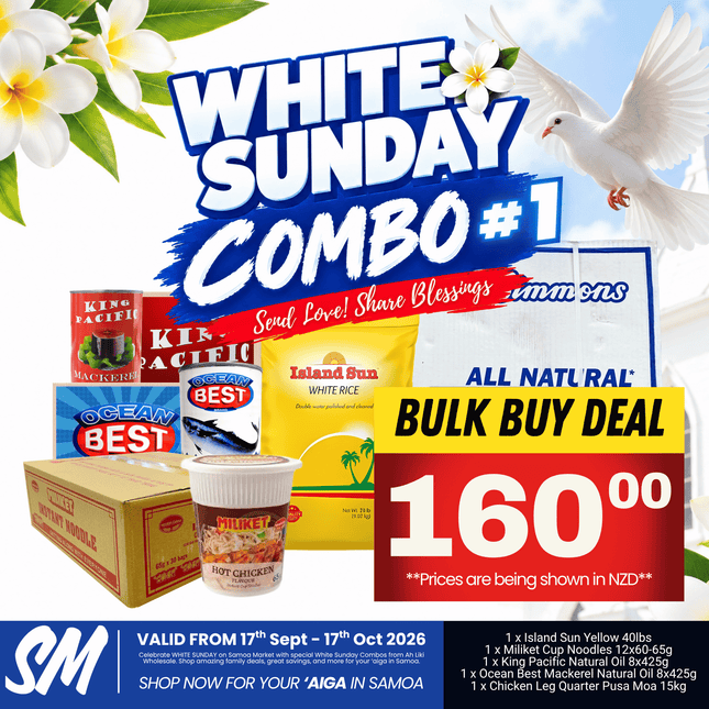 WHITE SUNDAY COMBO #1 "PICKUP FROM AH LIKI WHOLESALE"