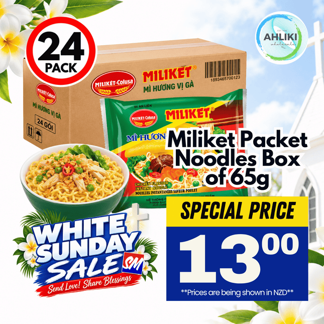 Miliket Packet Noodles Box of 65g 24PACK Assorted