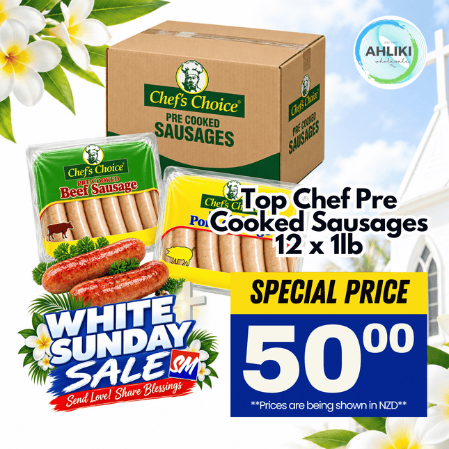 Top Chef Pre Cooked Sausages 12 x 1lb