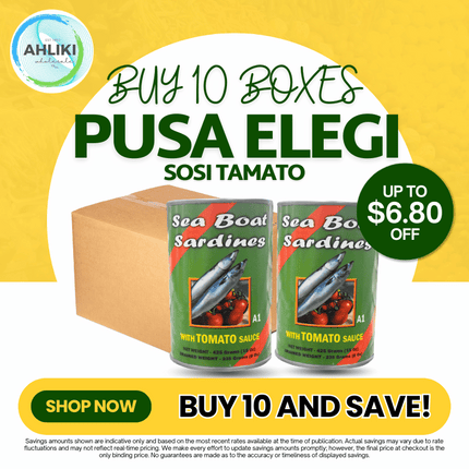 10 x Sea Boat Tomato Sauce 8PACK x 425g "PICKUP FROM AH LIKI WHOLESALE"