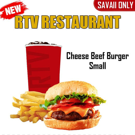 Cheese Beef Burger SML"PICKUP FROM RTV SALELOLOGA" - Samoamarket.com