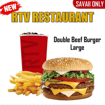Double Beef Burger LRG "PICKUP FROM RTV SALELOLOGA" - Samoamarket.com