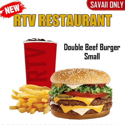 Double Beef Burger SML "PICKUP FROM RTV SALELOLOGA" - Samoamarket.com