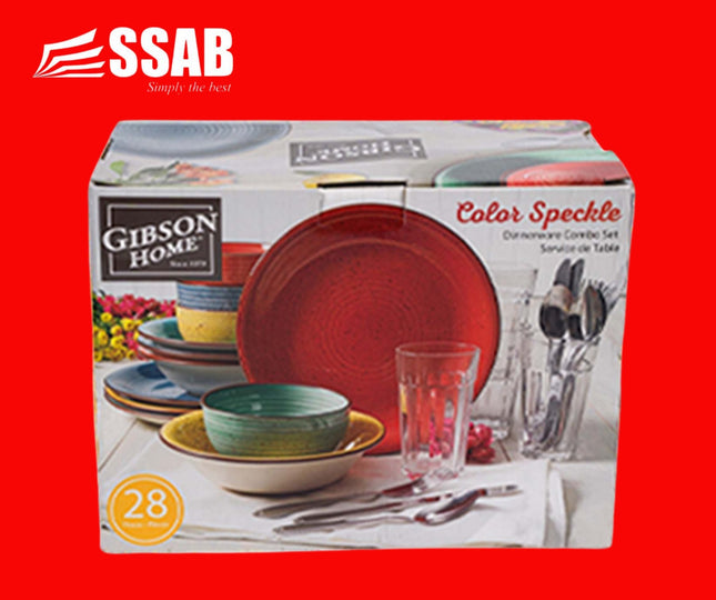 GIBSON 28PC SPECKLE MIX DINNERWARE SET "PICK UP HERE AT SSAB MEGA STORE TOGAFUAFUA" - Samoamarket.com
