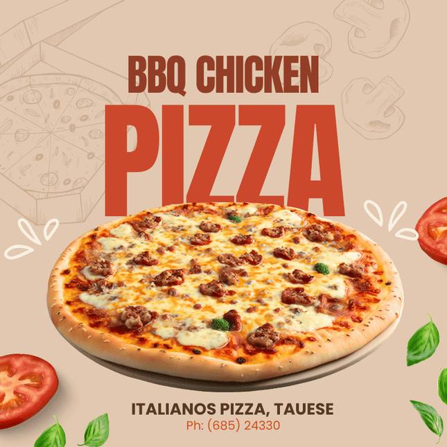 Italiano BBQ Chicken Pizza XL "PICKUP FROM ITALIANO PIZZA TAUESE ONLY" - Samoamarket.com