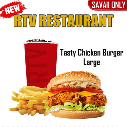 Tasty Chicken Burger LRG "PICKUP FROM RTV SALELOLOGA" - Samoamarket.com