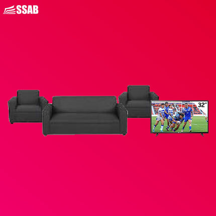 COOLEX 32" SMART TV/SSAB BUDGET 3+1+1 LOUNGE SET   "PICK UP AT SSAB MEGASTORE TOGAFUAFUA ONLY" - 1