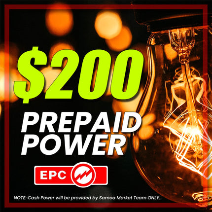 Prepaid Power Voucher - $200 Tala - Must provide Meter Number + Reg. Name to avoid delays (Supplied by Samoamarket.com, only during Working Hours) Power Vouchers 