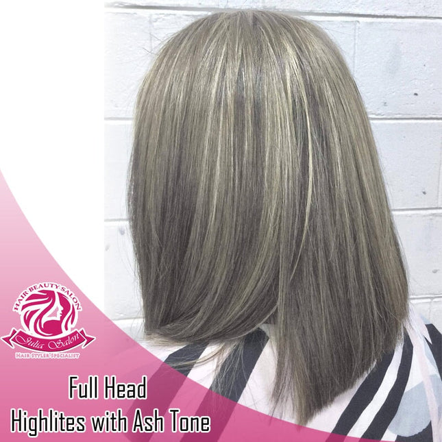 Full Head Highlites with Ash Tone "ORDERS PROCESS AT JULIA'S SALON VAITELE SHOP #22" Julia's Hair Salon & Barbershop 