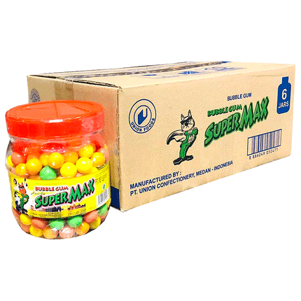 Supermax Bubble Gum 200pcs x 6 Jars "PICKUP FROM AH LIKI WHOLESALE" Candy Ah Liki Wholesale 