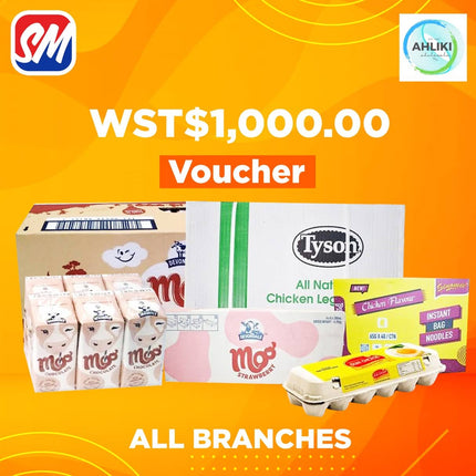 Ah Liki Wholesale WST$1,000.00 Voucher "REDEEM AT AH LIKI WHOLESALE" - Samoamarket.com