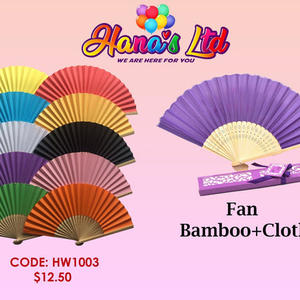 Fan Bamboo Plus Cloth (Code: HW1003) "PICK UP AT HANA'S LIMITED TAUFUSI" - Samoamarket.com