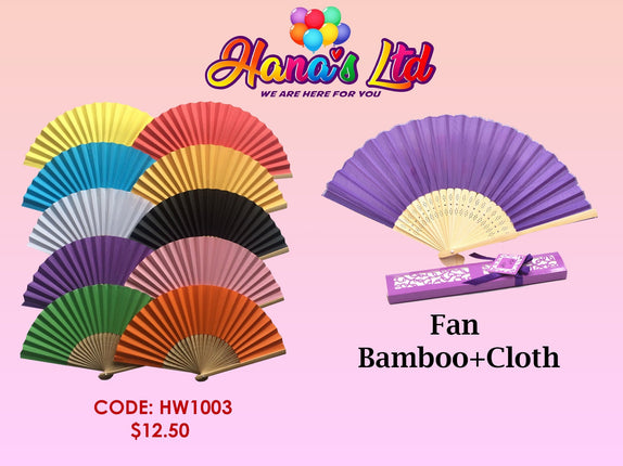 Fan Bamboo Plus Cloth (Code: HW1003) "PICK UP AT HANA'S LIMITED TAUFUSI" - Samoamarket.com