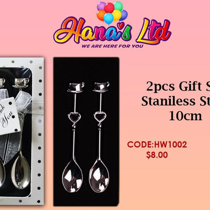 Gift Set Stainless Steal 2pcs 10cm (Code: HW1002) "PICK UP AT HANA'S LIMITED TAUFUSI" - Samoamarket.com