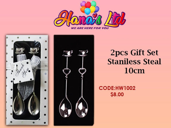 Gift Set Stainless Steal 2pcs 10cm (Code: HW1002) "PICK UP AT HANA'S LIMITED TAUFUSI" - Samoamarket.com