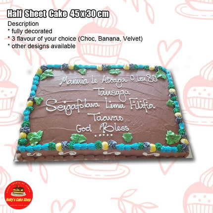 Half Sheet Cake 45x30cm "PICK UP AT VAITELE MARKET SHOP #R8, UPOLU" - Samoamarket.com
