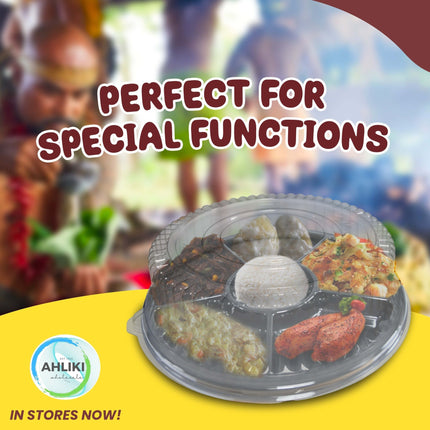 Lazy Susan Plates 25PCS x 12" Special Plate mo Fa'alavelave (6 - Compartment) [SORRY, SOLD OUT] "PICKUP FROM AH LIKI WHOLESALE" - Samoamarket.com
