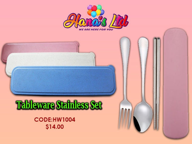 Tableware Stainless Set (Code: HW1004) "PICK UP AT HANA'S LIMITED TAUFUSI" - Samoamarket.com