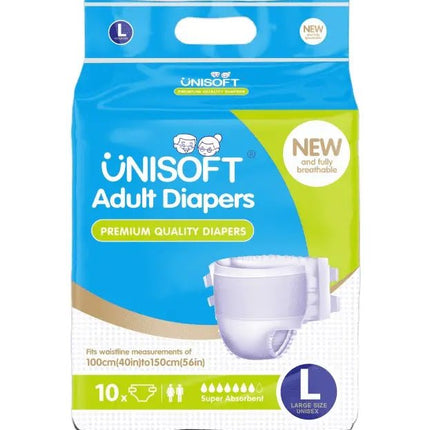 Unisoft Adult Diaper Large 10pcs By 5 Pack [NOT AVAIL AT SALELOLOGA BRANCH] "PICKUP FROM AH LIKI WHOLESALE" - Samoamarket.com